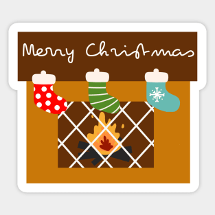 Christmas Fireplace Sticker